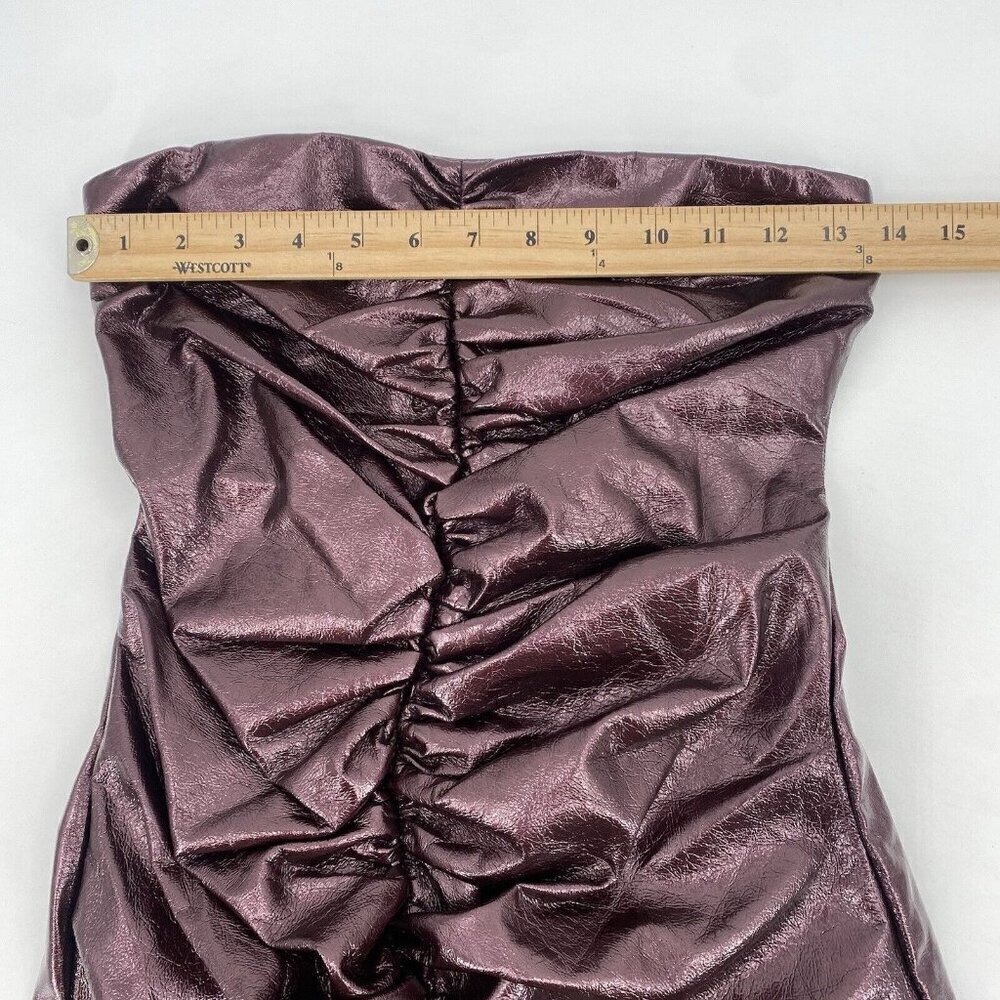 Rotate Birger Christensen Strapless MINI Faux Leather Dress Tiered NO SIZE - XS? - Picture 6 of 10